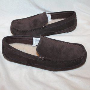 NEW UGG MEN'S ALDER SUEDE SHEARLING LINED SLIPPER S LOAFERS‎ BROWN 8
